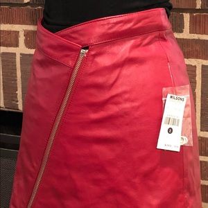 NWT Red Wilson Leather mini skirt